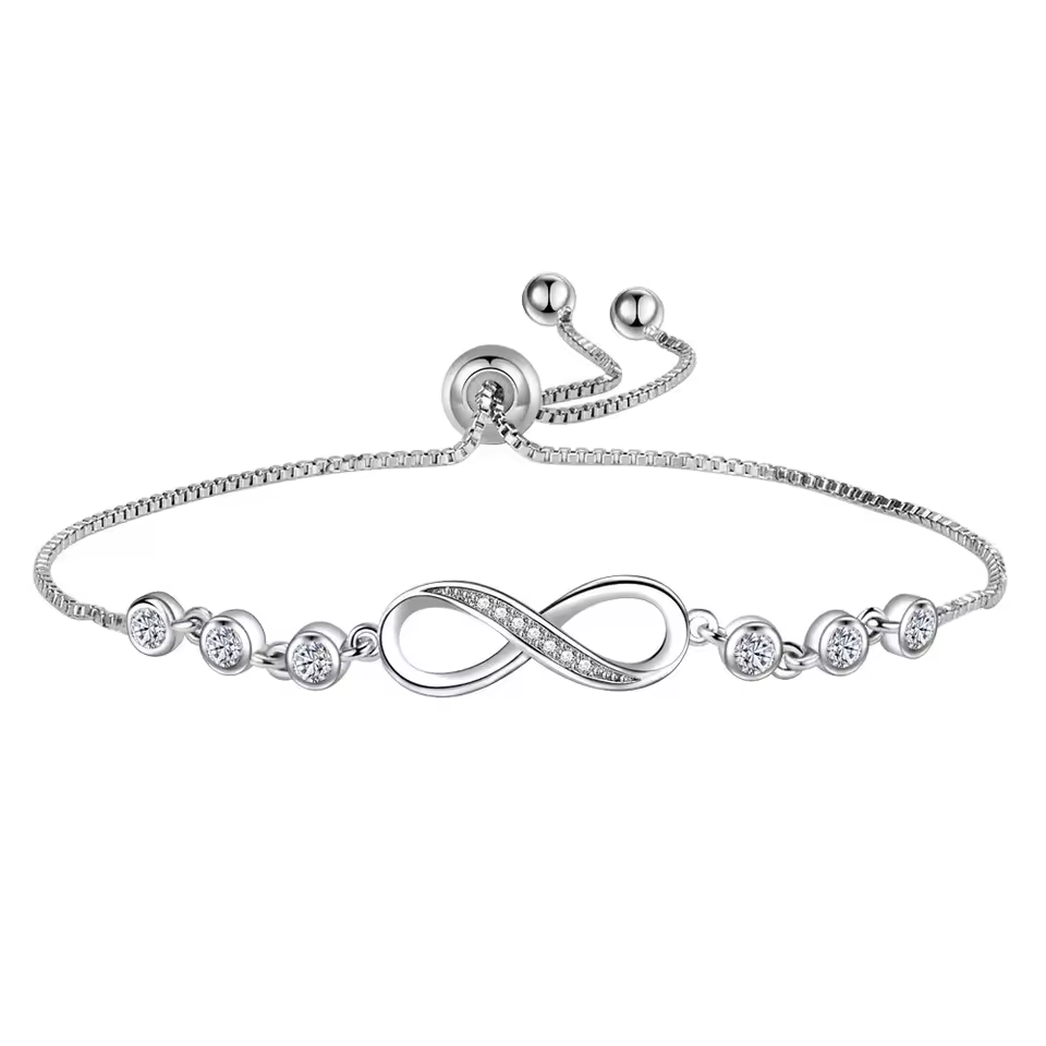 925 Sterling Silver Love Crystal Bracelet